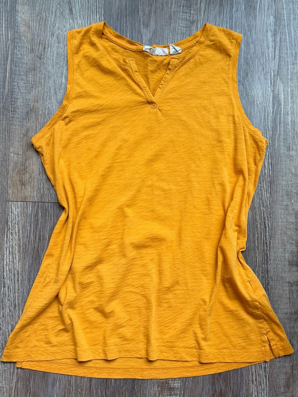 Christian Siriano Mustard Yellow Sleeveless V-Notch Tank